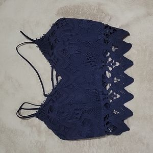 Womens willow+root bralett, sz xl, navy blue colored